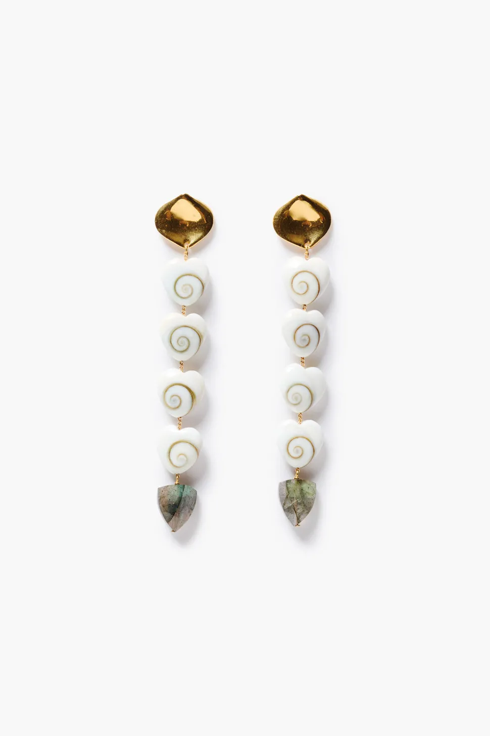 Amour Spiral Tiered Earrings Labradorite