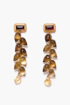 Angie Earrings Whiskey Quartz