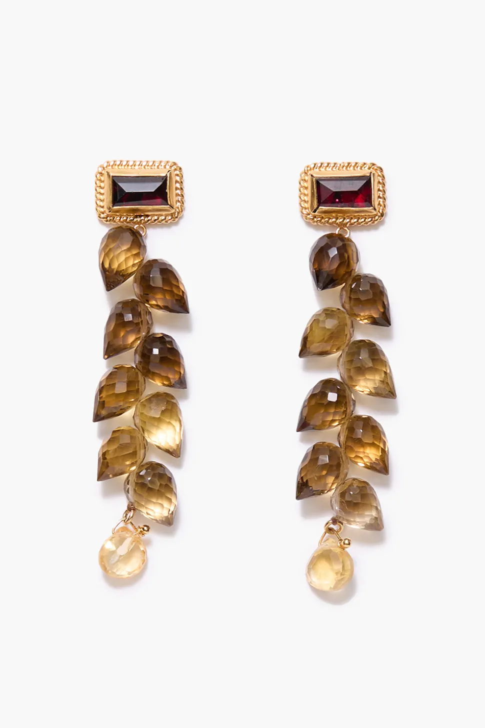 Angie Earrings Whiskey Quartz