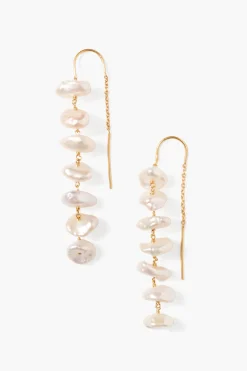 Anini Thread Thru Earrings Gold