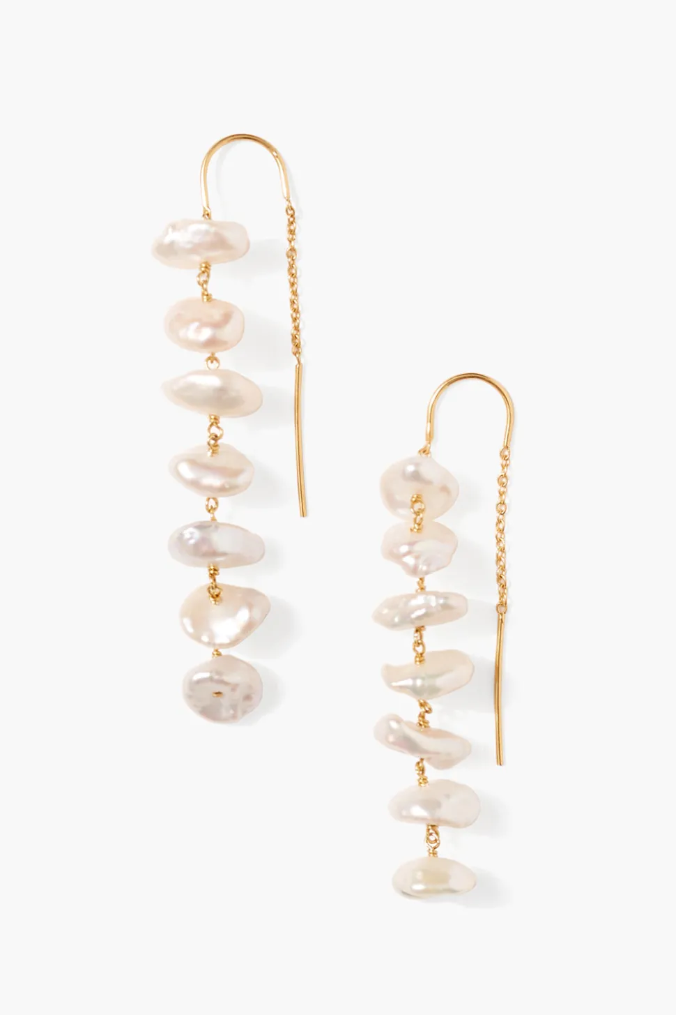 Anini Thread Thru Earrings Gold