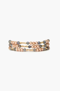 Antica Triple Naked Wrap Bracelet Champagne Pearl