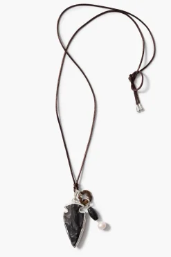 Arrowhead Charm Necklace Black