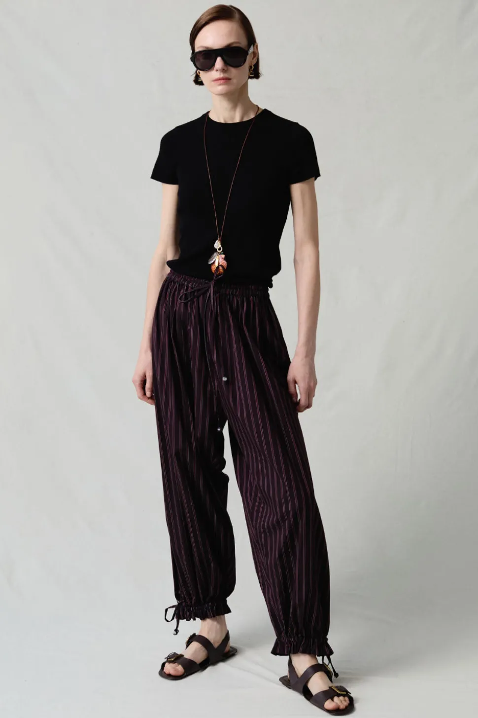 Balloon Pant Black Stripe