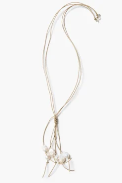Baroque Pearl Tassel Necklace Beige
