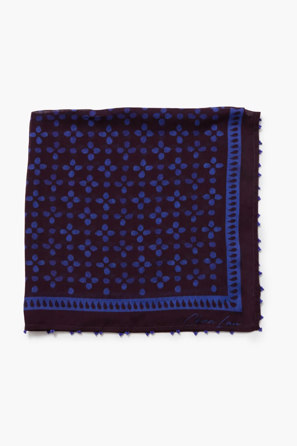 Beaded Floral Bandana Lapis