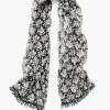 Beaded Silk Scarf Black