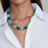 Bell Hoop Earrings Turquoise