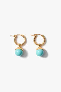Bell Hoop Earrings Turquoise