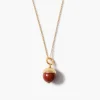 Bell Pendant Necklace Red Jasper