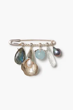 Calla Lily Brooch Aquamarine