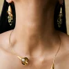 Calla Lily Collar Necklace Gold Mix