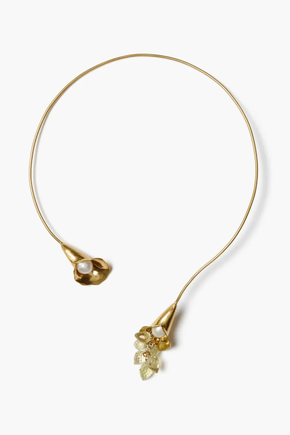 Calla Lily Collar Necklace Gold Mix