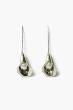 Calla Lily Drop Earrings Silver