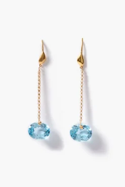 Camille Drop Earrings Blue Topaz