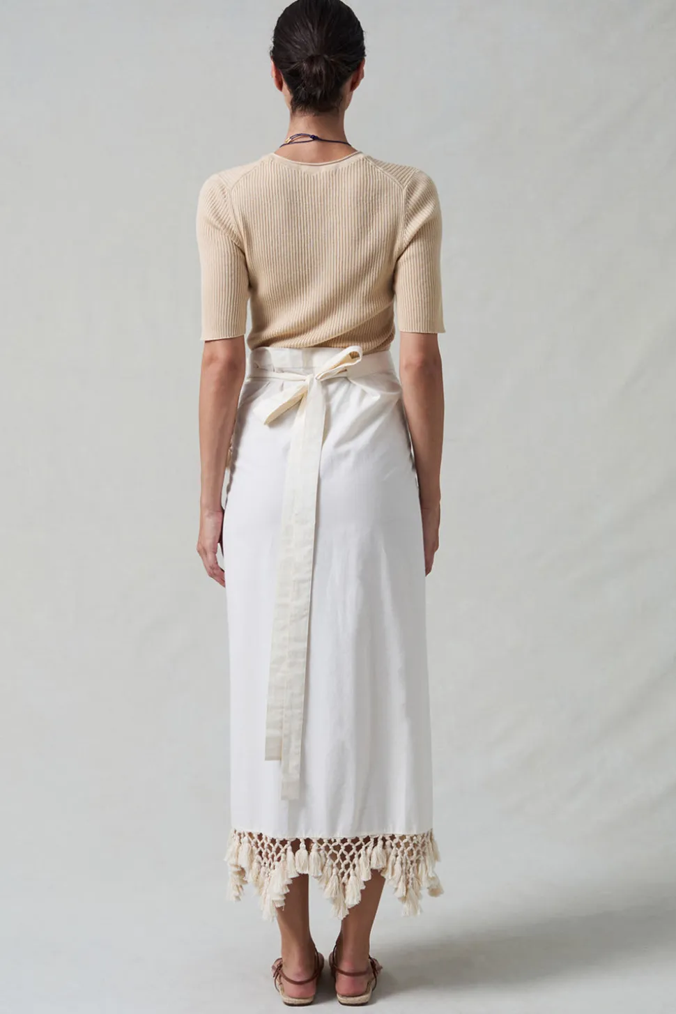 Capri Crocheted Wrap Skirt Natural