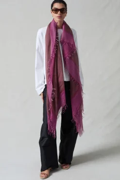 Cashmere and Silk Scarf Barbados Cherry Burnout
