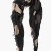 Cashmere and Silk Scarf Black Polka Dot