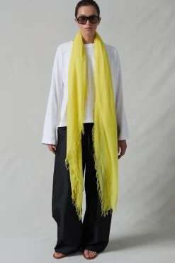 Cashmere and Silk Scarf Blazing Yellow