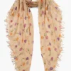 Cashmere and Silk Scarf Cream Valentina Floral