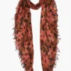 Cashmere and Silk Scarf Fired Brick Meadow Floral