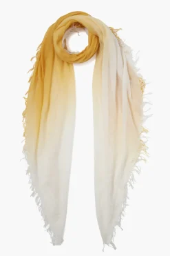 Cashmere and Silk Scarf Honey Dip Dyed
