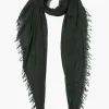 Cashmere and Silk Scarf Kombu Green