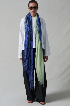 Cashmere and Silk Scarf Lapis Mix
