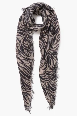 Cashmere and Silk Scarf Mahogany Zebra