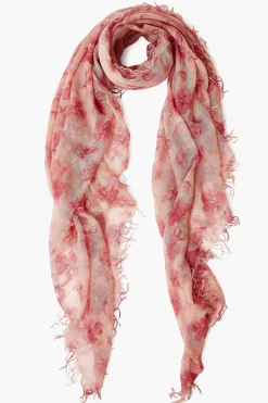 Cashmere and Silk Scarf Mauve French Floral