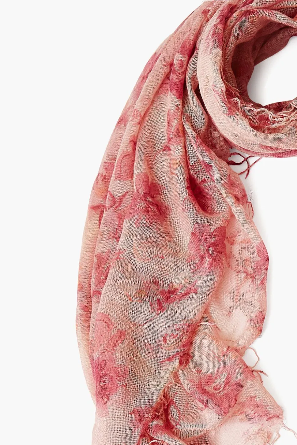 Cashmere and Silk Scarf Mauve French Floral