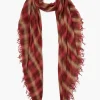 Cashmere and Silk Scarf Savvy Red Sapphire Plaid