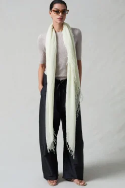 Cashmere and Silk Scarf Translucent Green