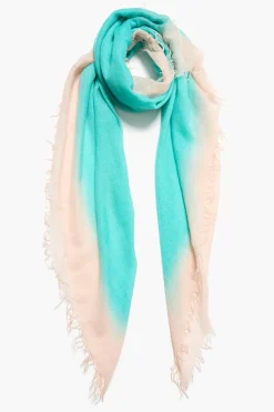 Cashmere and Silk Scarf Turquoise Burnout