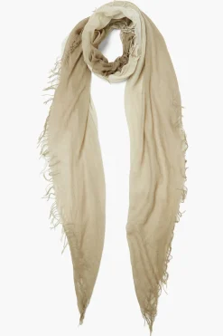 Cashmere and Silk Scarf Walnut Lunar Rock Dip Dyed