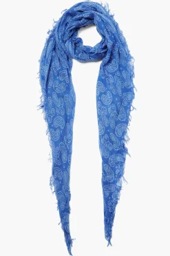 Cashmere and Silk Scarf Wedgewood Dotted Paisley