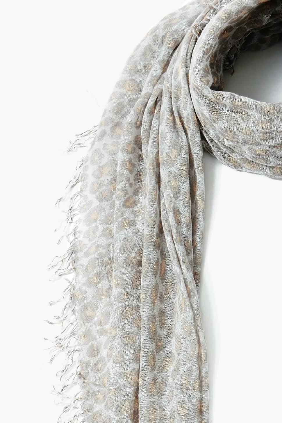 Cashmere and Silk Scarf White Leopard