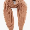 100% Cashmere Scarf Egret Windowpane