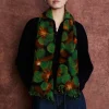 100% Cashmere Scarf Primrose Green Floral