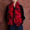 100% Cashmere Scarf Primrose Red Floral