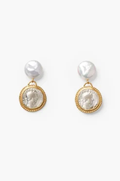 Catriona Drop Earrings White Pearl