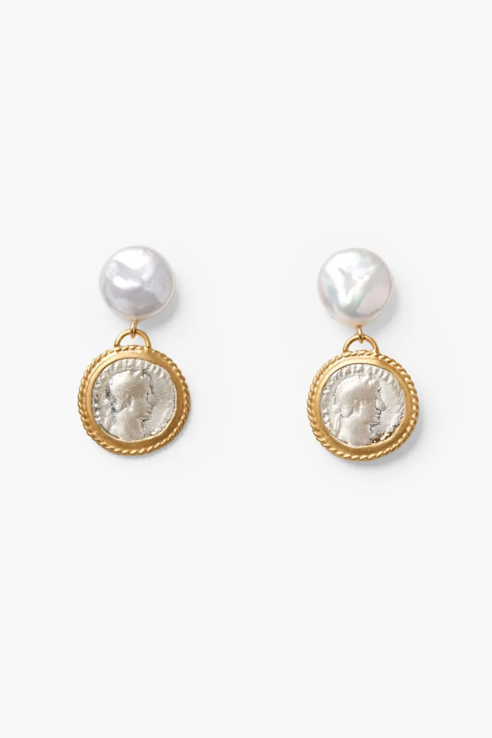 Catriona Drop Earrings White Pearl