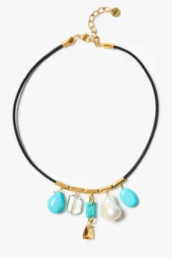 Charm Cord Necklace Turquoise