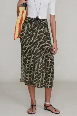 Chiffon Wrap Skirt Espresso