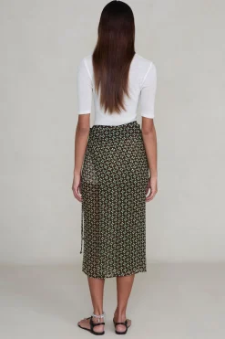 Chiffon Wrap Skirt Espresso