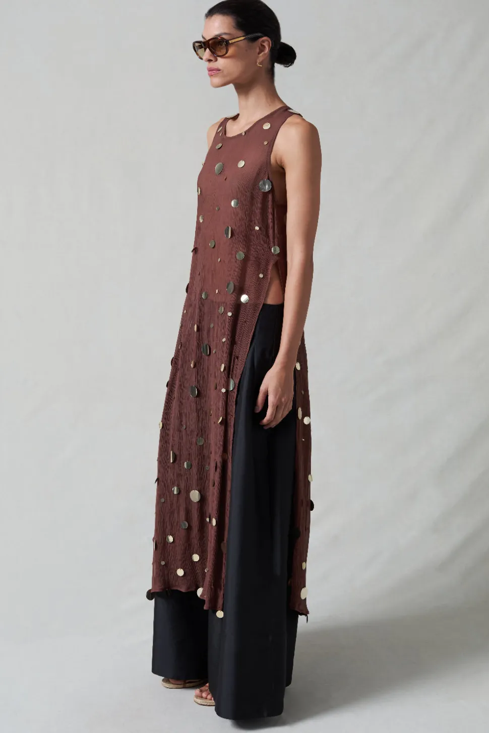Chloe Sequin Tunic Walnut