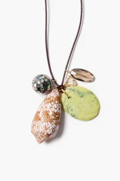 Cone Shell Charm Necklace Multi