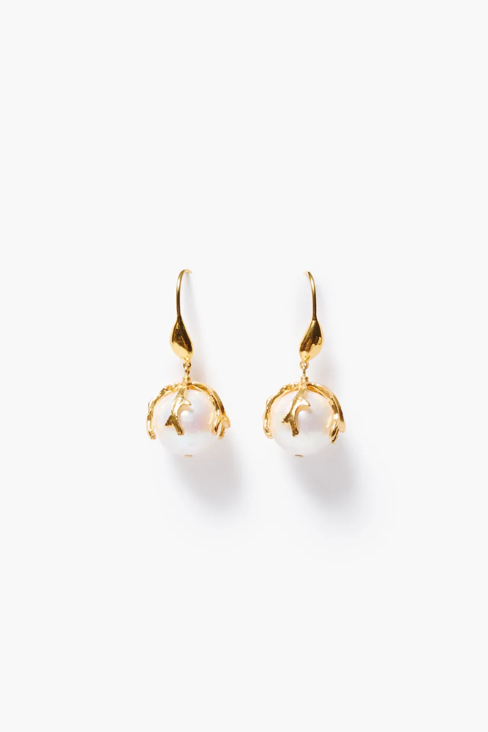 Coral Crown Earrings White Pearl