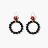Coral Crown Hoop Earrings Onyx