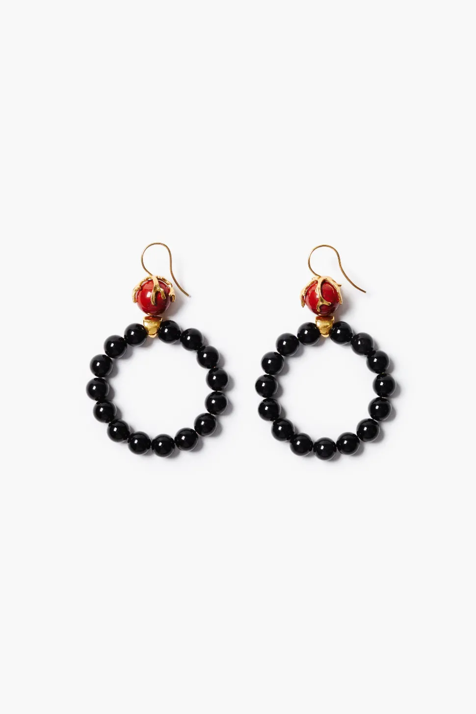 Coral Crown Hoop Earrings Onyx